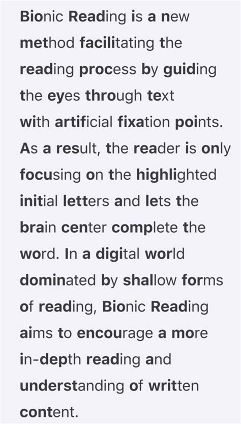 The tool is described as "a new method facilitating the <strong>reading</strong> process by guiding the eyes through text with artificial fixation points. . Bionic reading font download